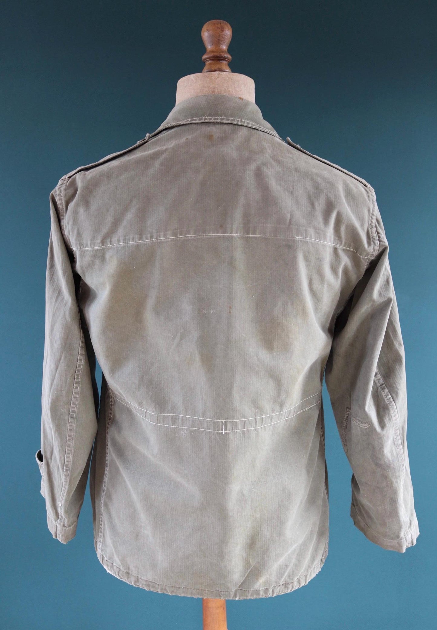 Vintage French M47 army jacket - herringbone twill - 1960s military - 42” chest