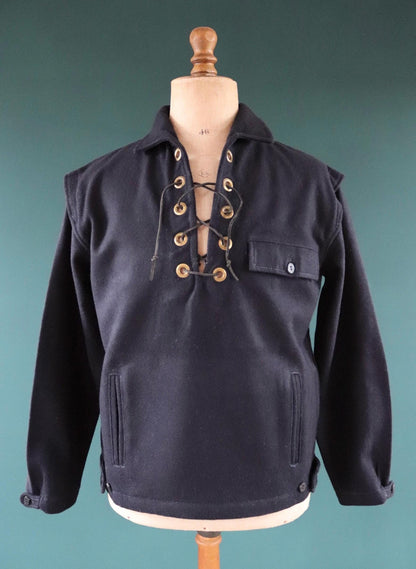 Vintage 1960s lace up shirt - beach smock - 45” chest