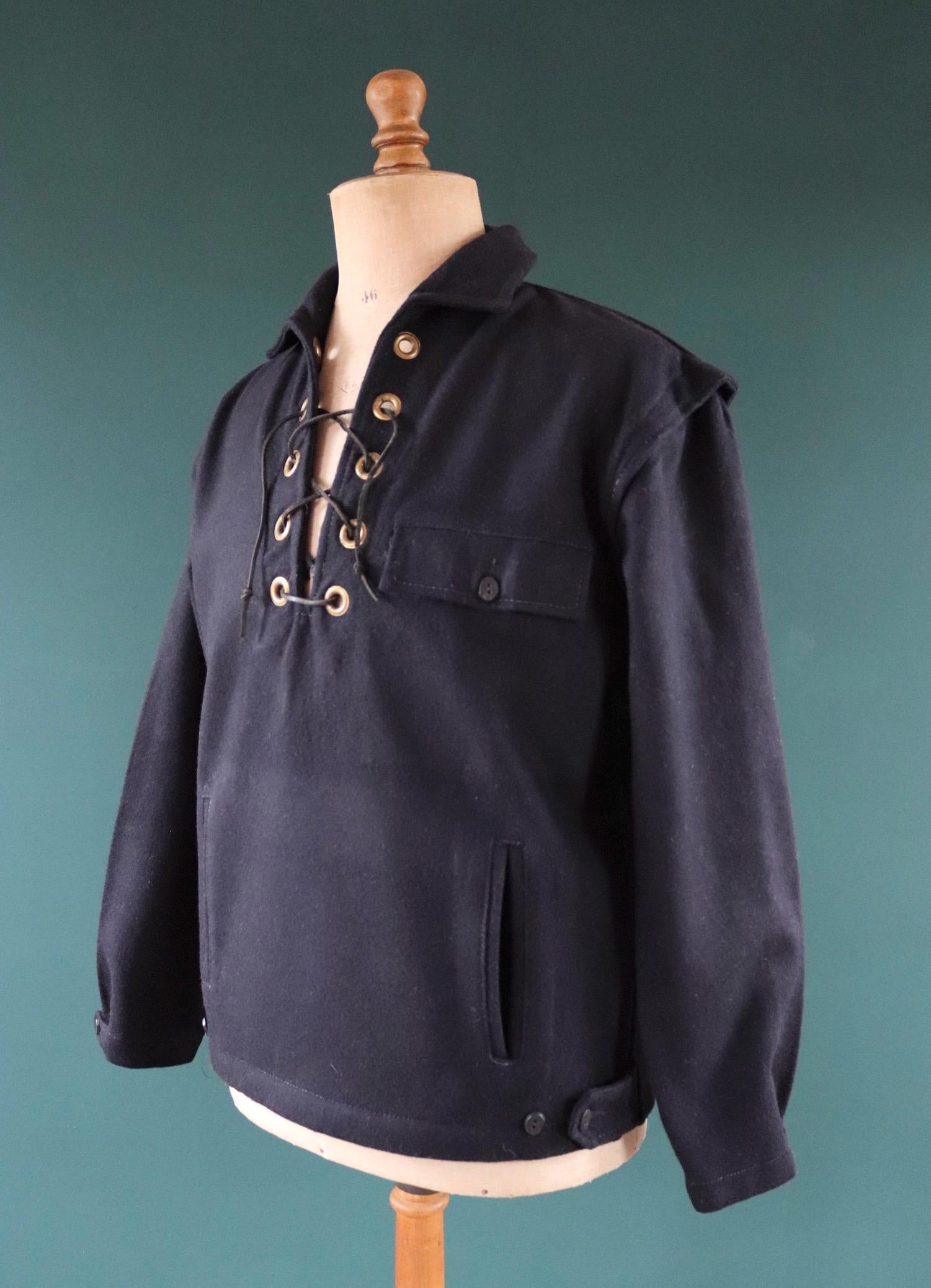 Vintage 1960s lace up shirt - beach smock - 45” chest