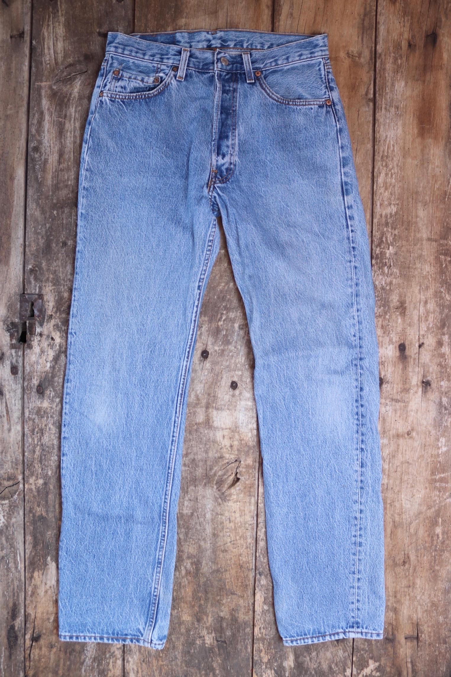 Vintage 1990s Levis 501 denim jeans - made in USA - small e red tab - 30” x 33”