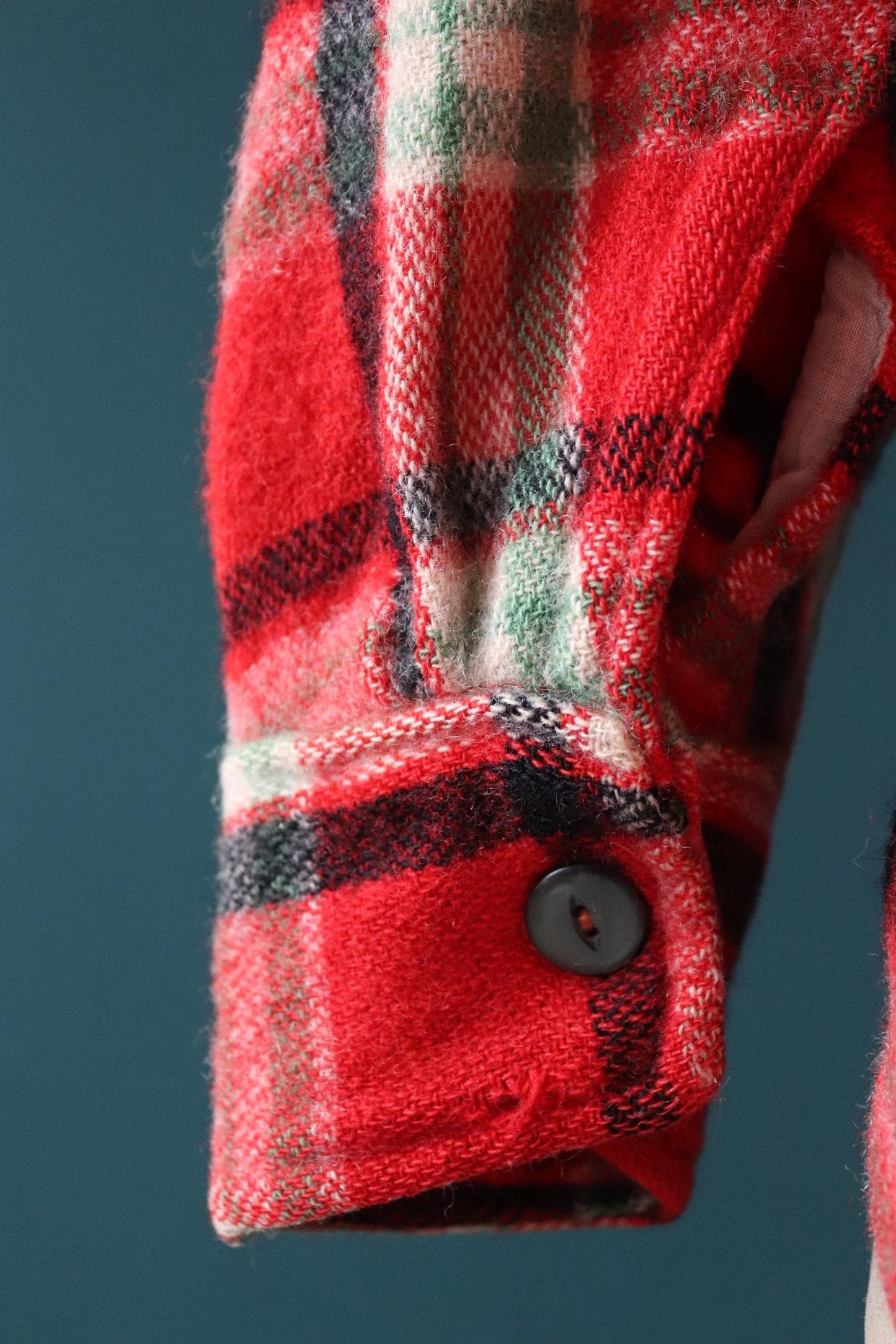 Vintage 1950s plaid wool workwear shirt - 42" chest