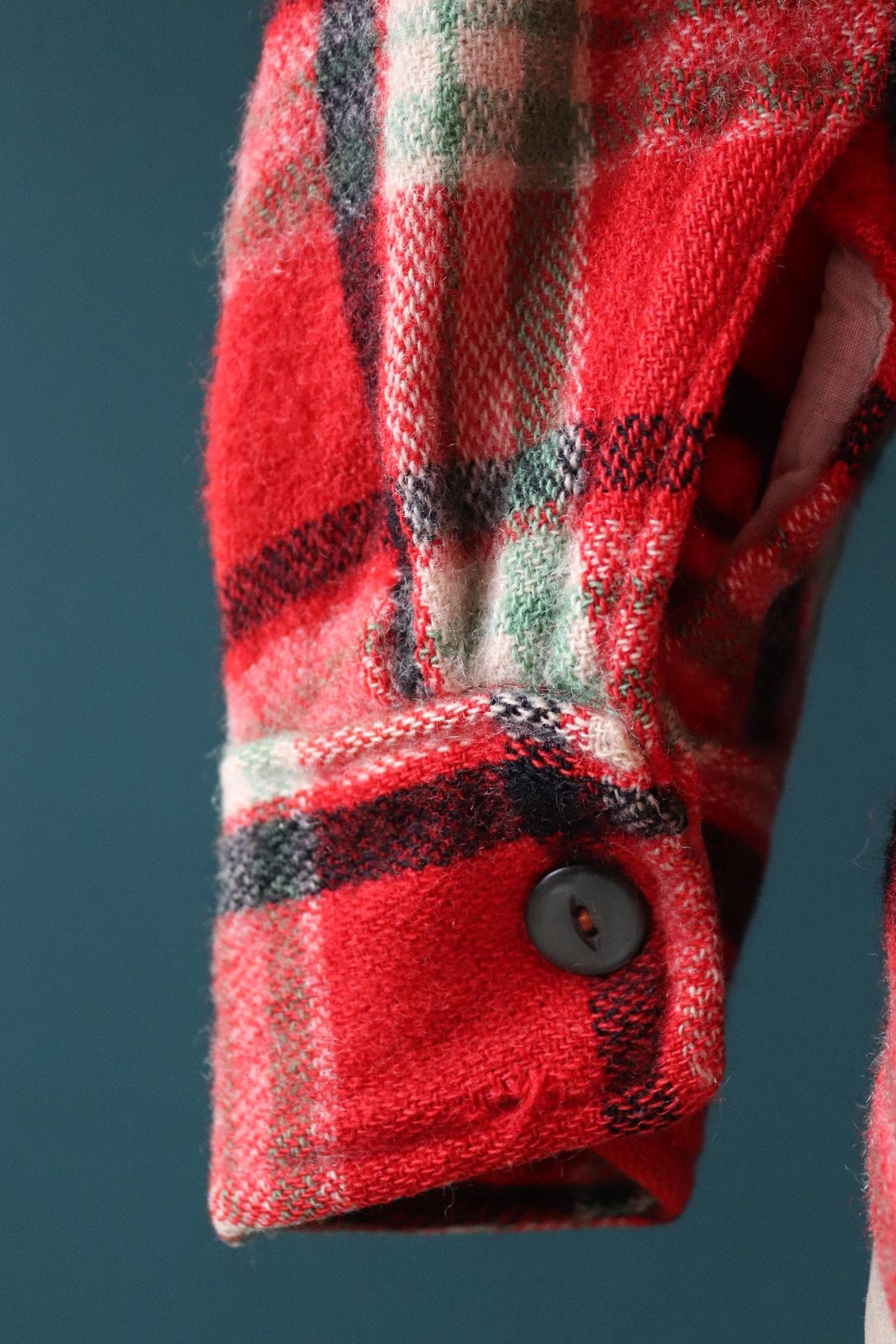 Vintage 1950s plaid wool workwear shirt - 42" chest