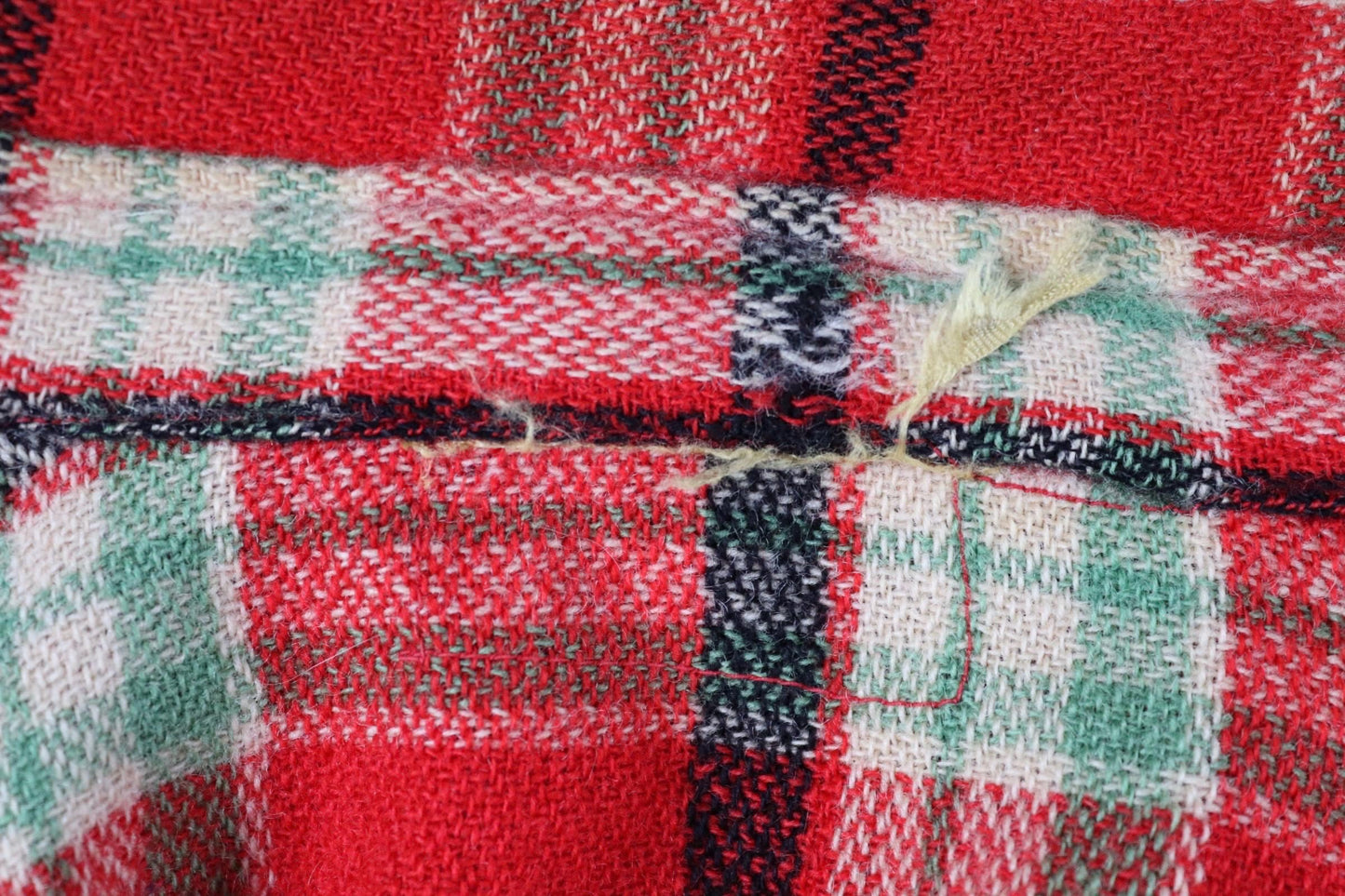 Vintage 1950s plaid wool workwear shirt - 42" chest