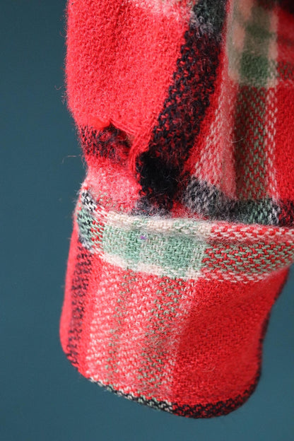 Vintage 1950s plaid wool workwear shirt - 42" chest