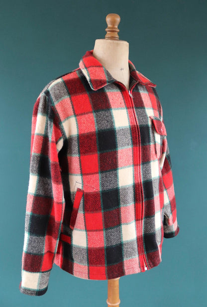 Vintage 1950s Woolrich wool plaid workwear jacket - 48” chest