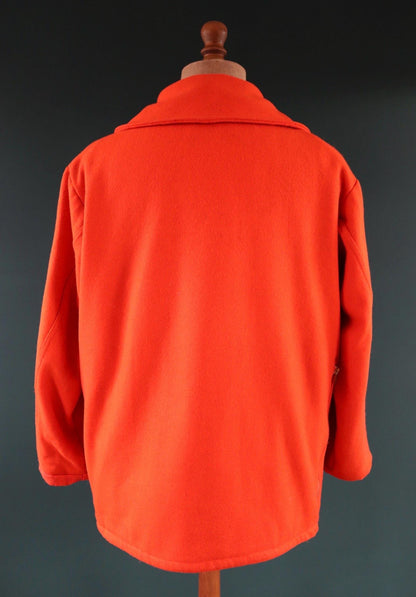 Vintage 1970s orange wool mackinaw - workwear jacket - 50” chest