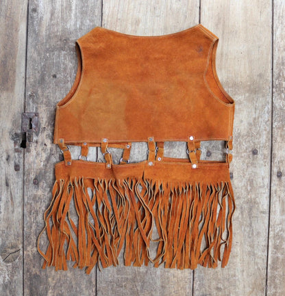 Vintage 1960s suede tassel vest - Haight Ashbury - South Western - summer hippy - 33" chest