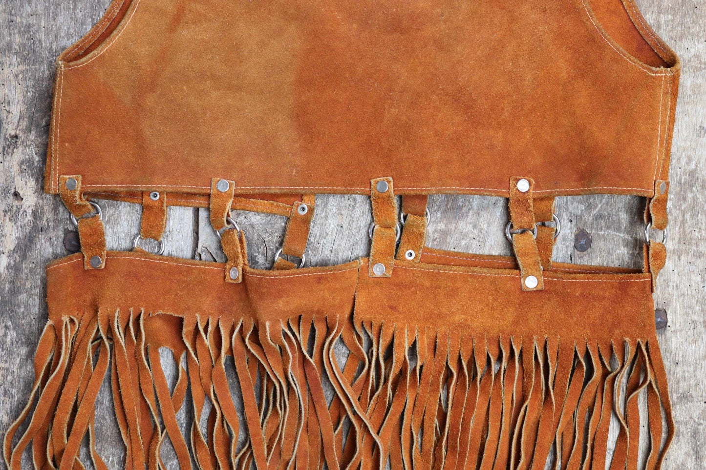 Vintage 1960s suede tassel vest - Haight Ashbury - South Western - summer hippy - 33" chest