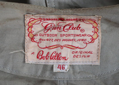 Vintage 1950s shooting jacket - rifle club chain stitch patches - 50” chest