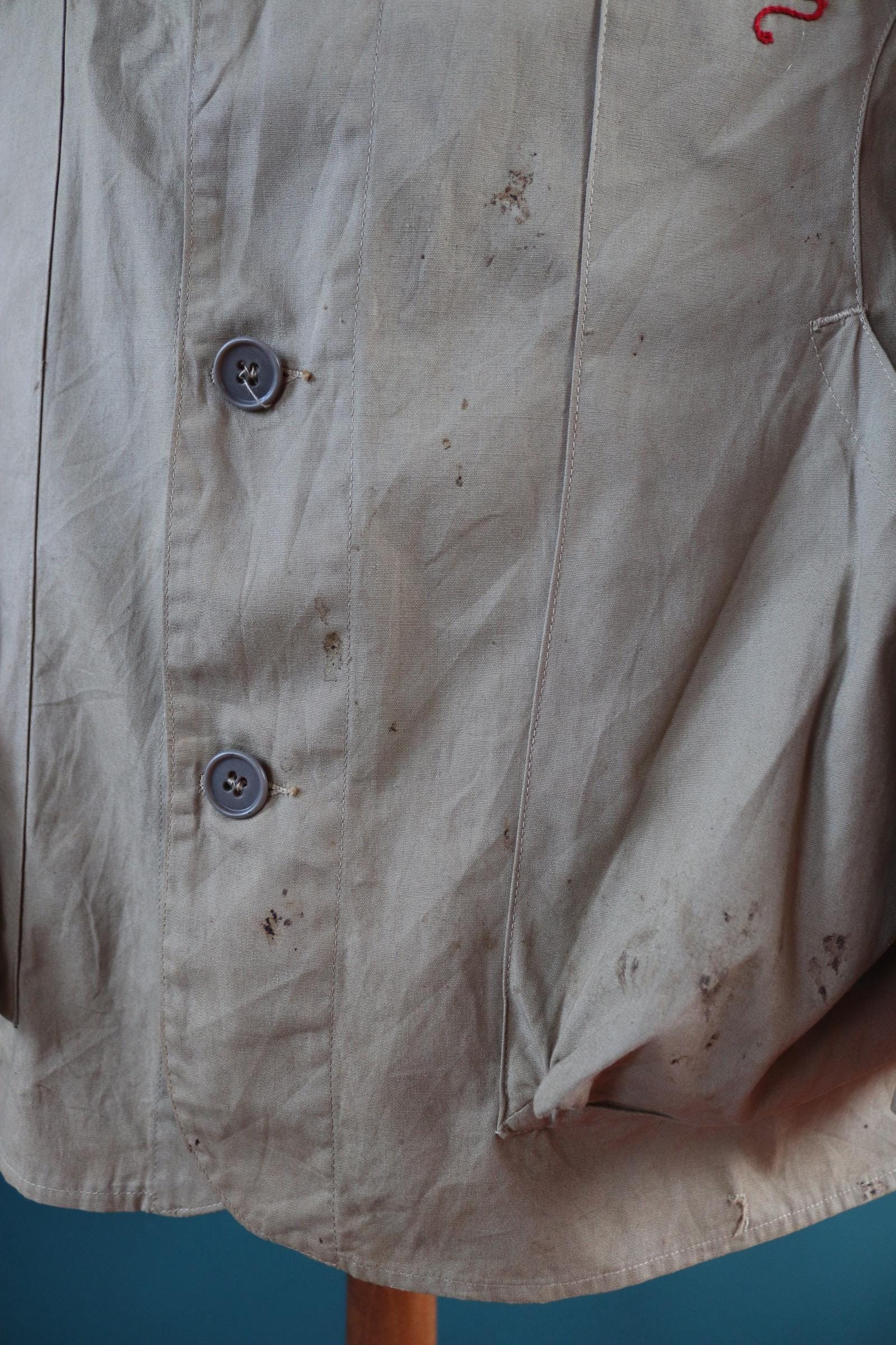 Vintage 1950s shooting jacket - rifle club chain stitch patches - 50” chest