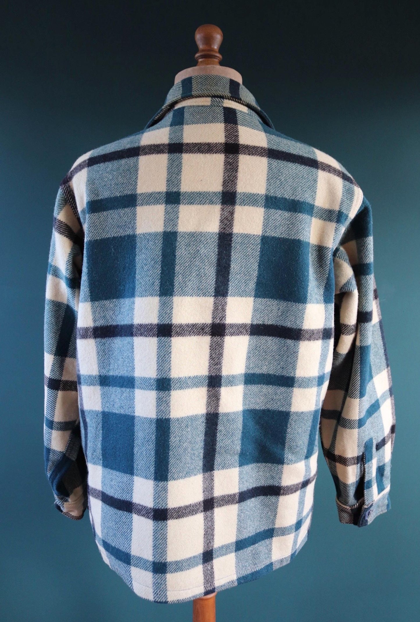 Vintage 1970s Woolrich wool camp shirt - plaid workwear camp jacket - checked CPO - 47” chest