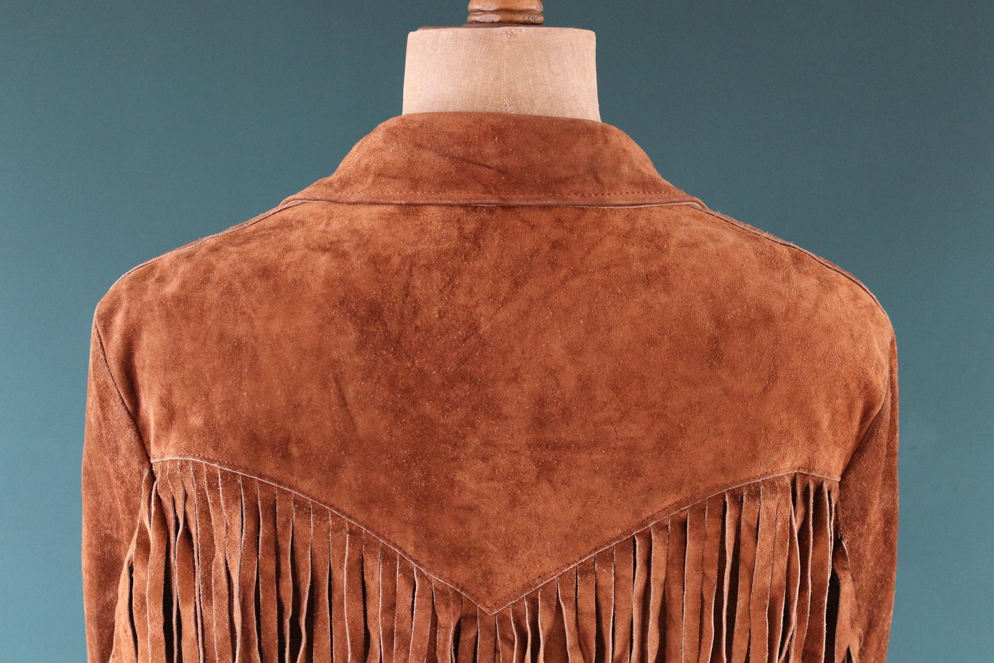 Vintage 1980s suede tassel jacket - cowboy Western wear - 47” chest