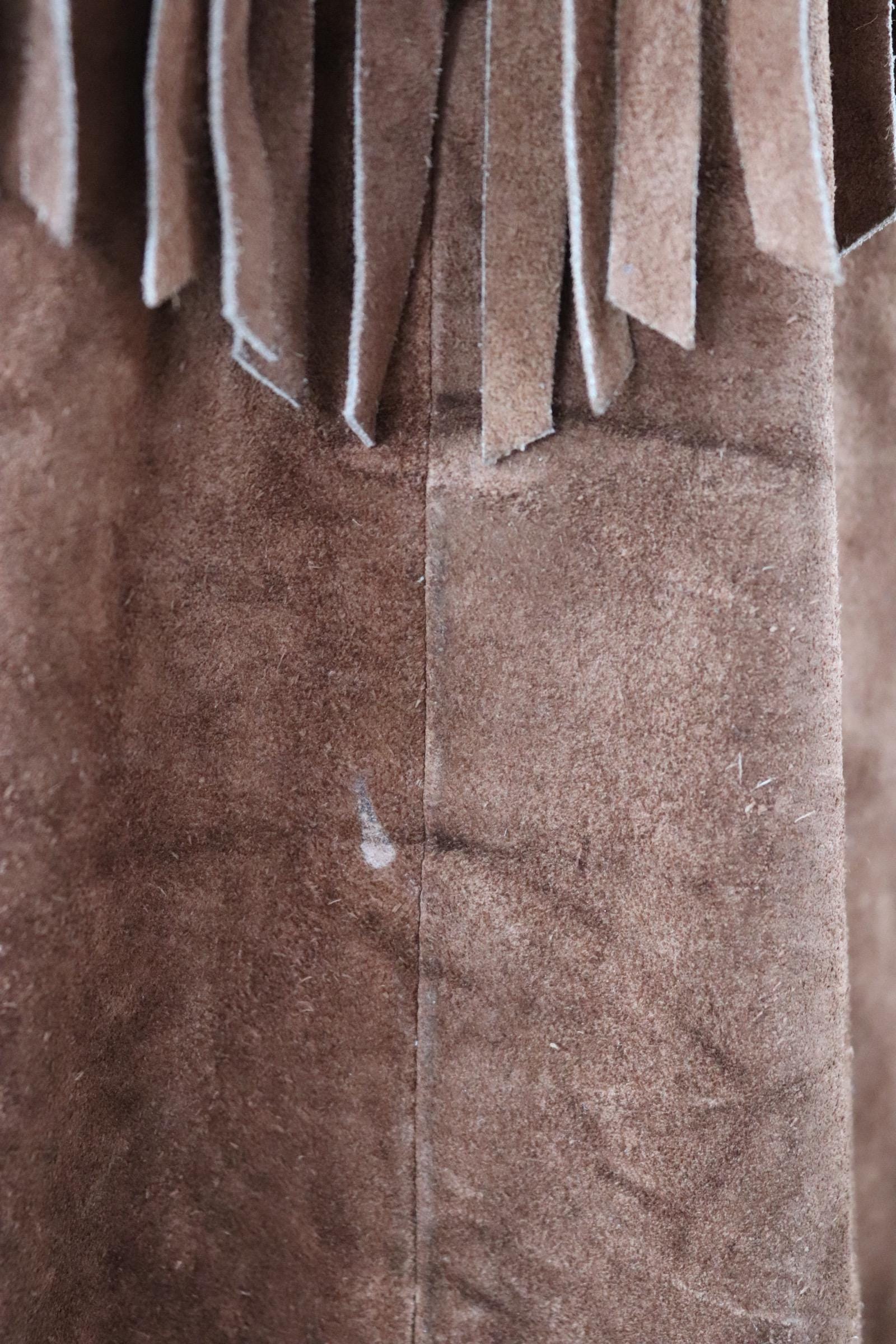 Vintage 1980s suede tassel jacket - cowboy Western wear - 47” chest