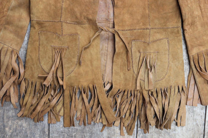 Vintage 1960s buckskin suede tassel jacket - cowgirl Western wear - 32” chest