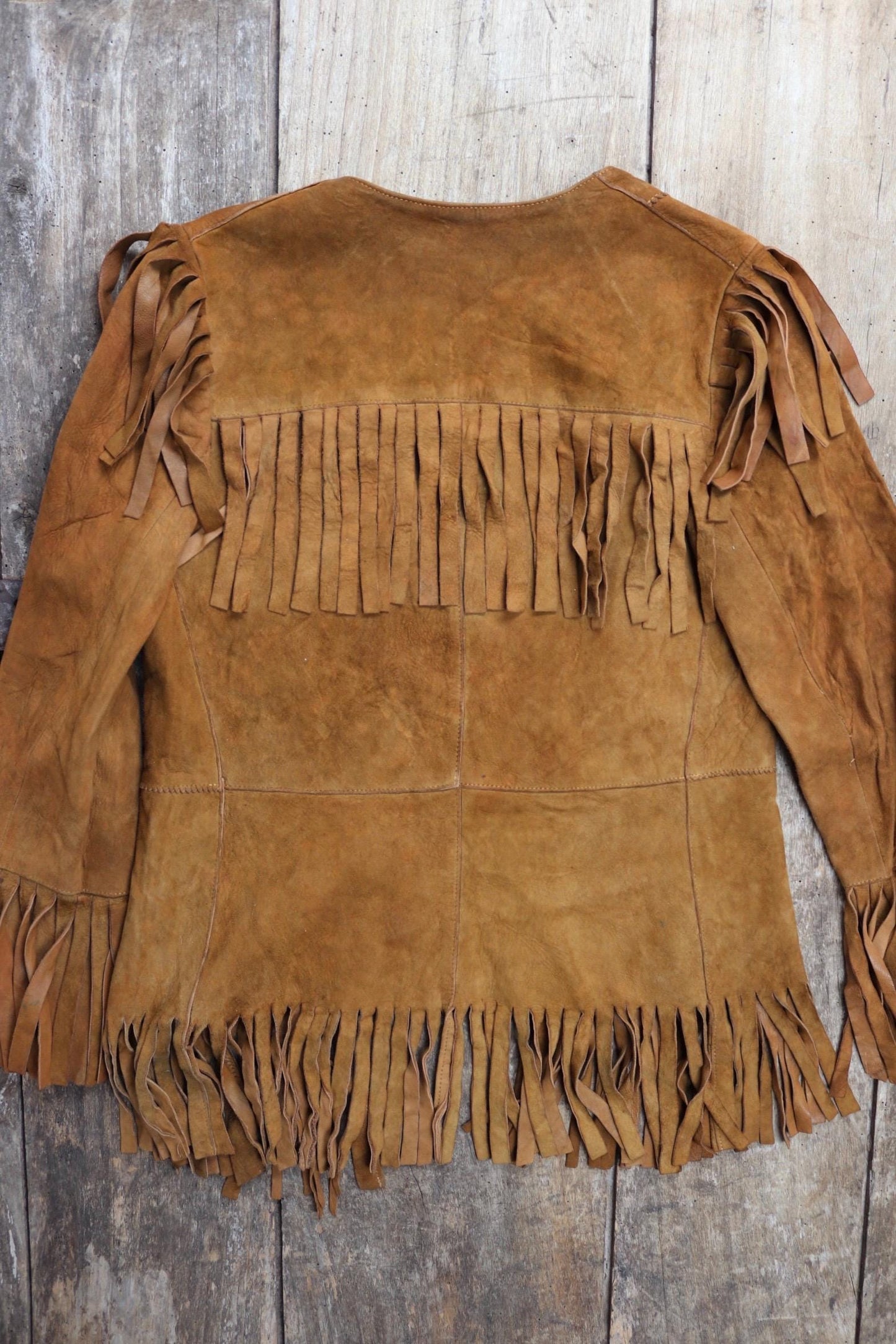 Vintage 1960s buckskin suede tassel jacket - cowgirl Western wear - 32” chest