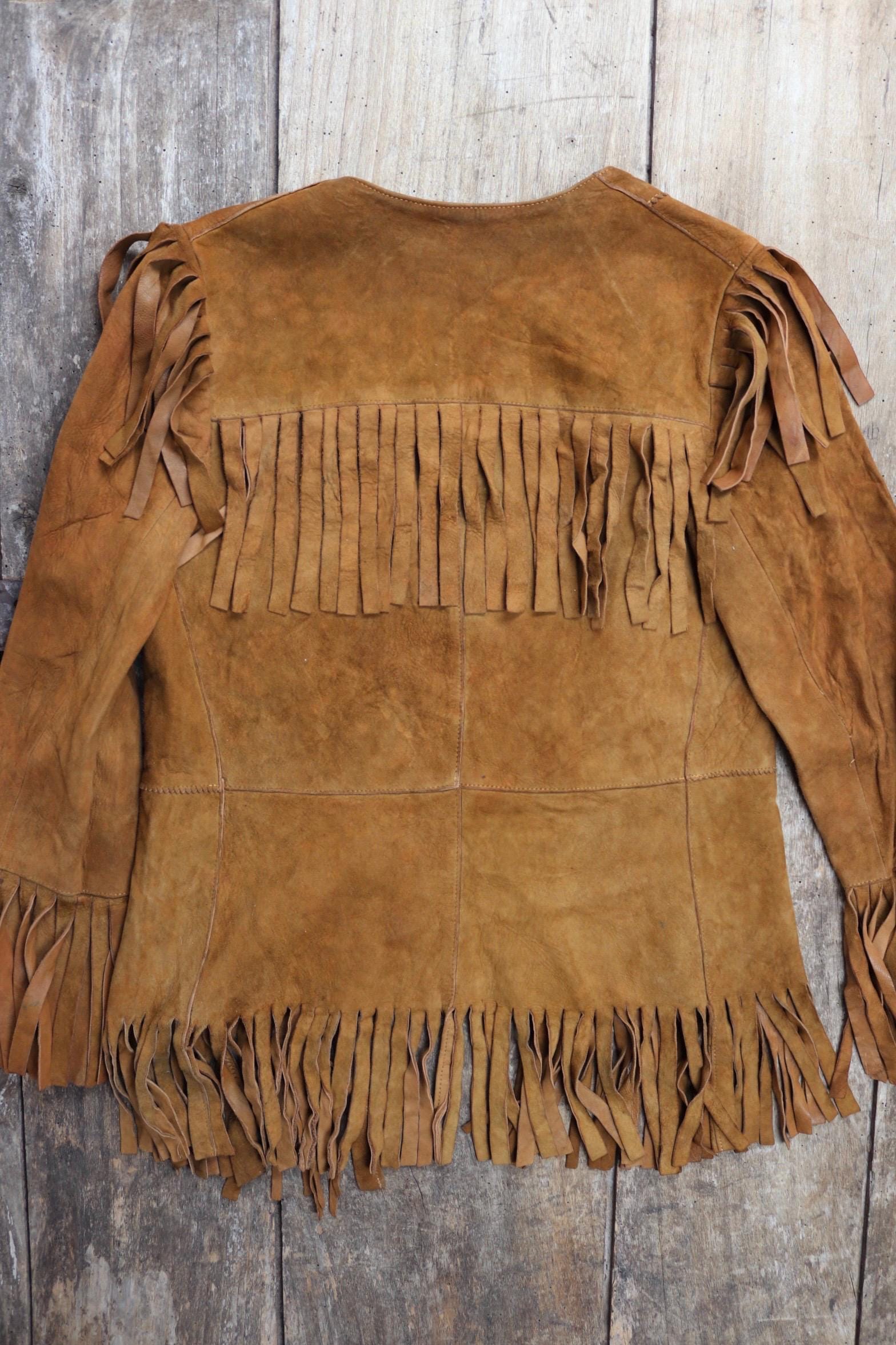 Vintage 1960s buckskin suede tassel jacket - cowgirl Western wear - 32” chest