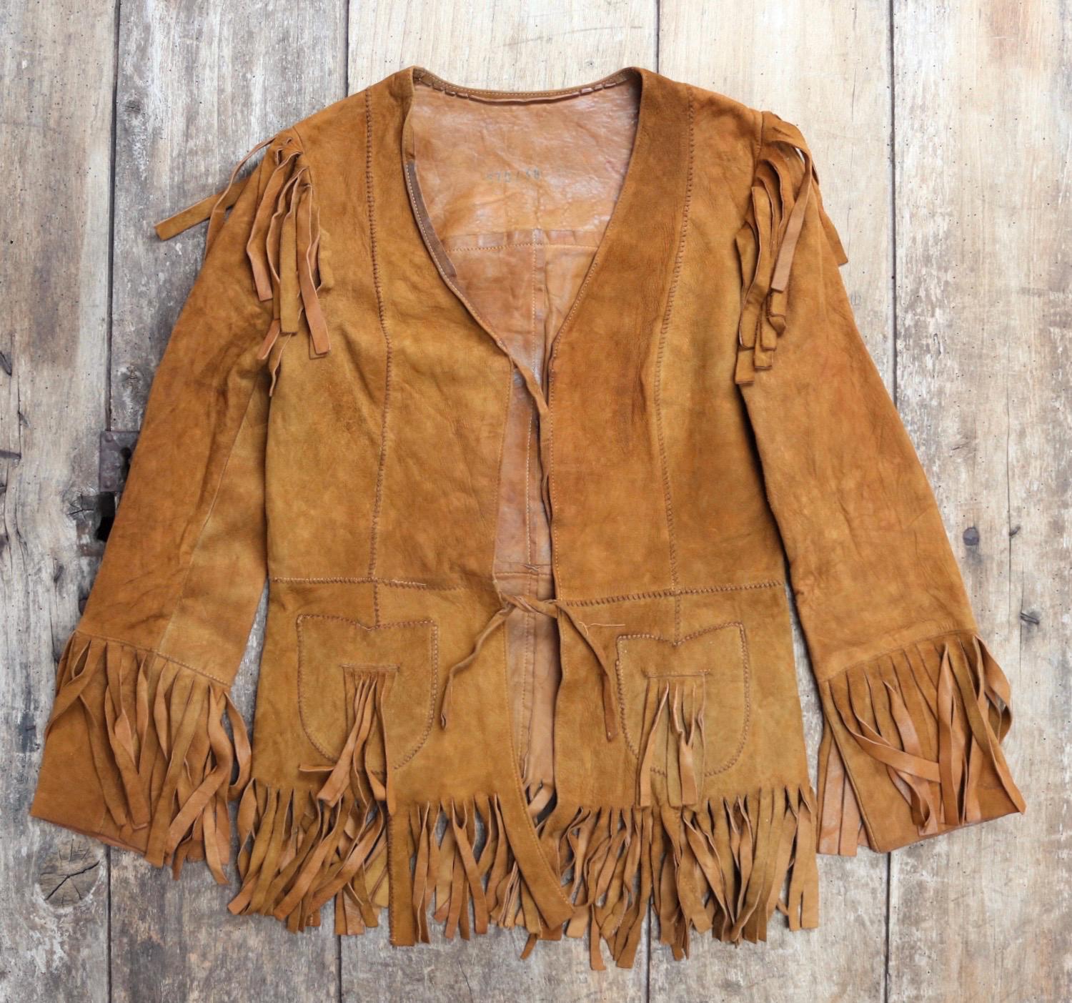 Vintage 1960s buckskin suede tassel jacket - cowgirl Western wear - 32” chest