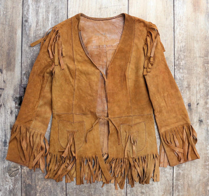 Vintage 1960s buckskin suede tassel jacket - cowgirl Western wear - 32” chest