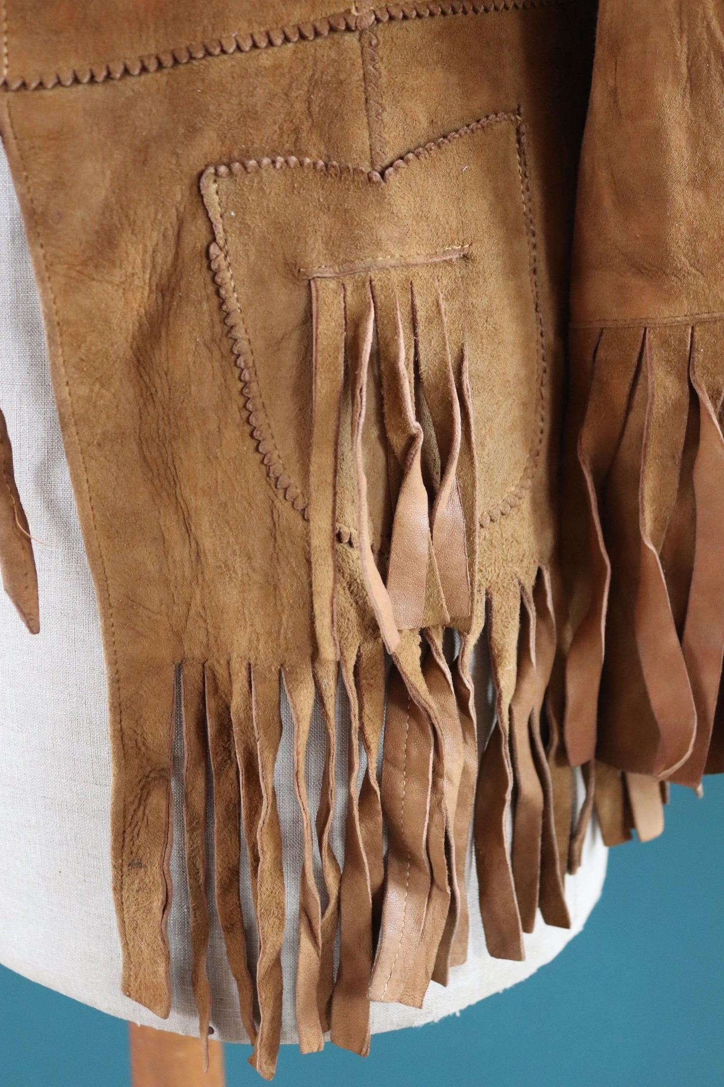 Vintage 1960s buckskin suede tassel jacket - cowgirl Western wear - 32” chest