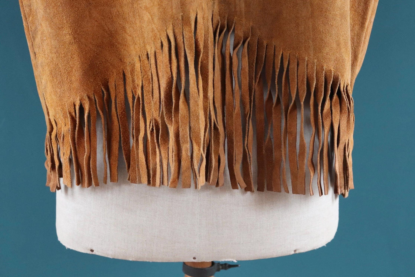 Vintage 1960s suede tasseled vest - Western waistcoat - 44" chest