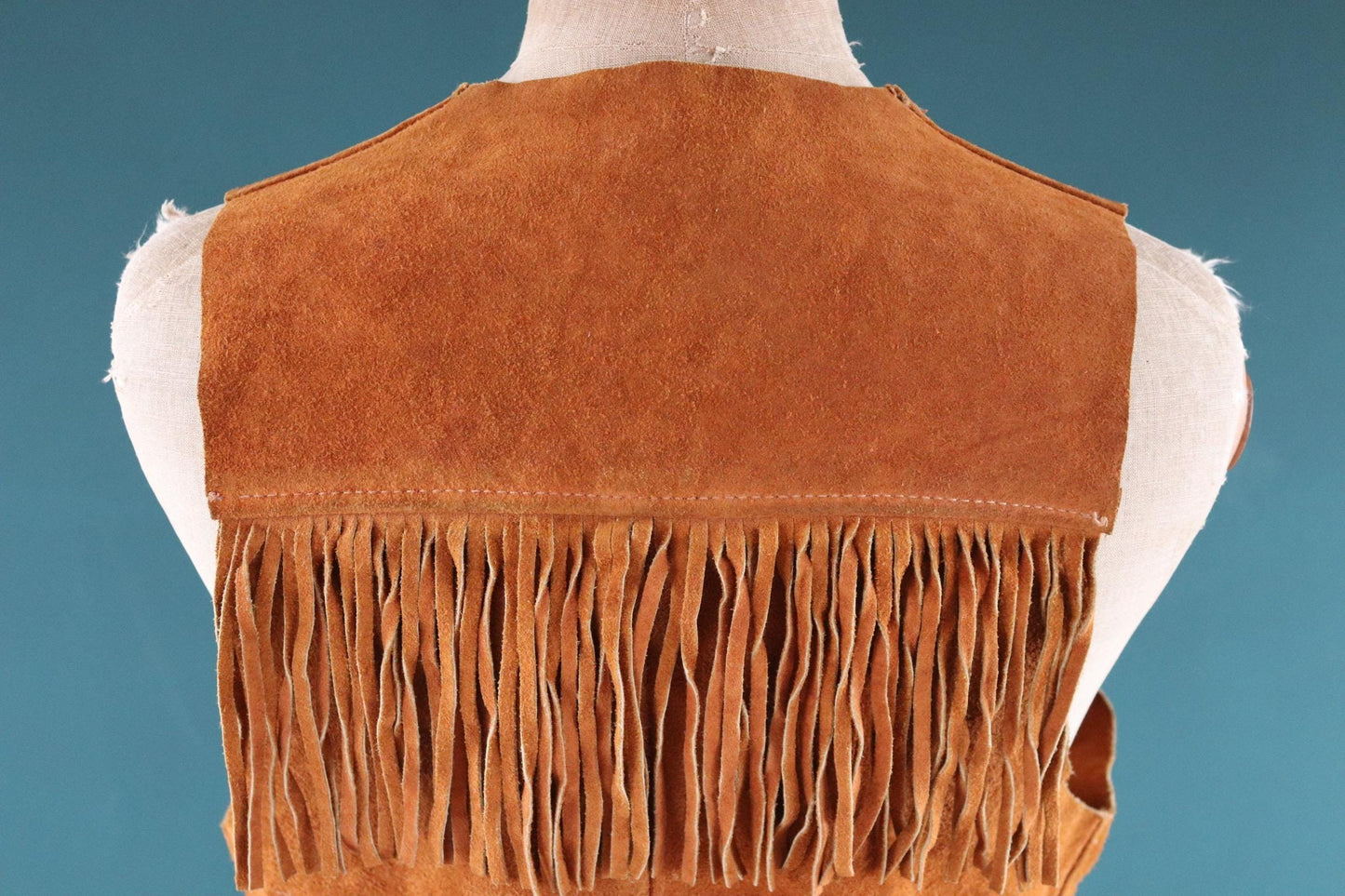 Vintage 1970s suede tasseled vest - Western waistcoat - 41" chest
