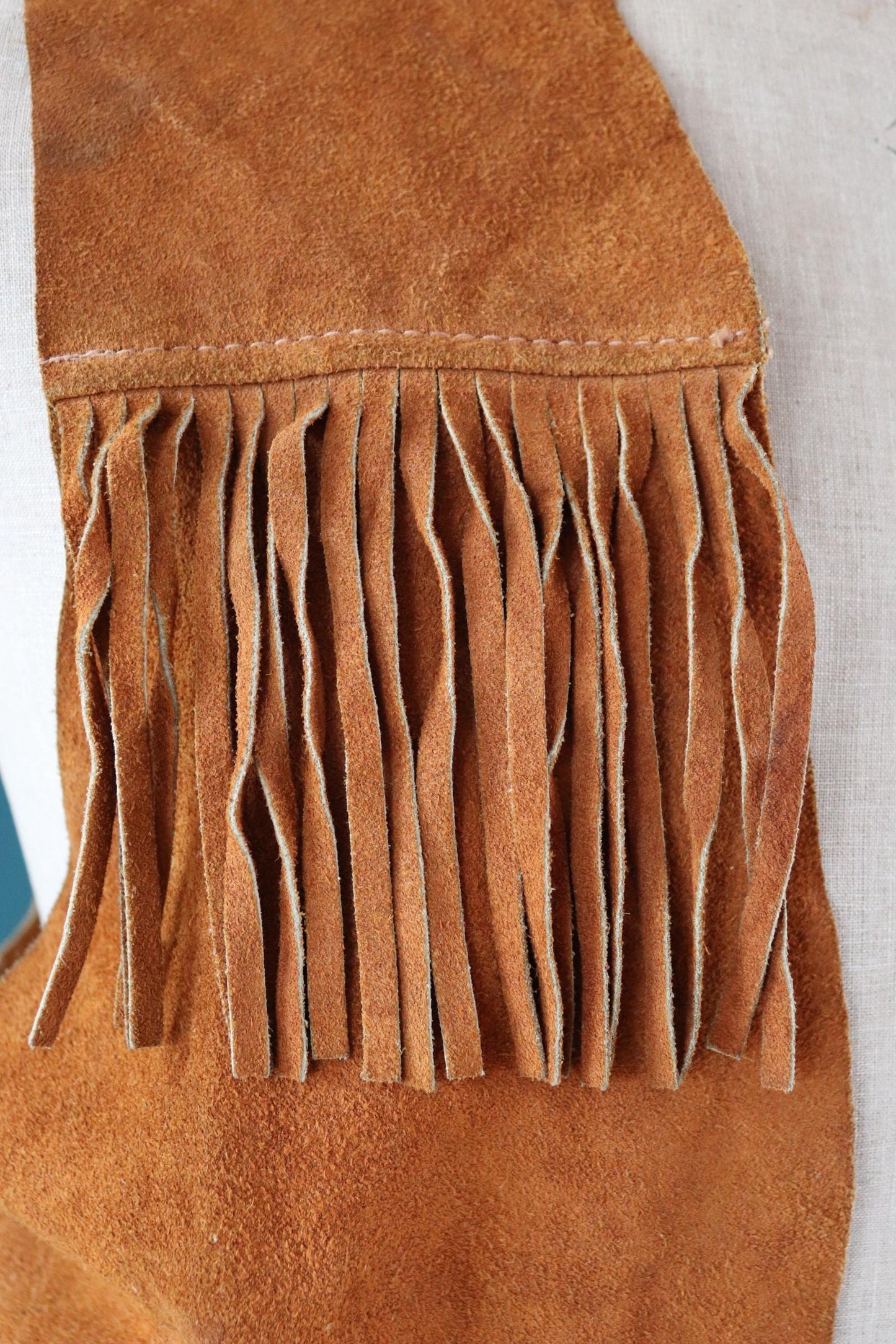 Vintage 1970s suede tasseled vest - Western waistcoat - 41" chest