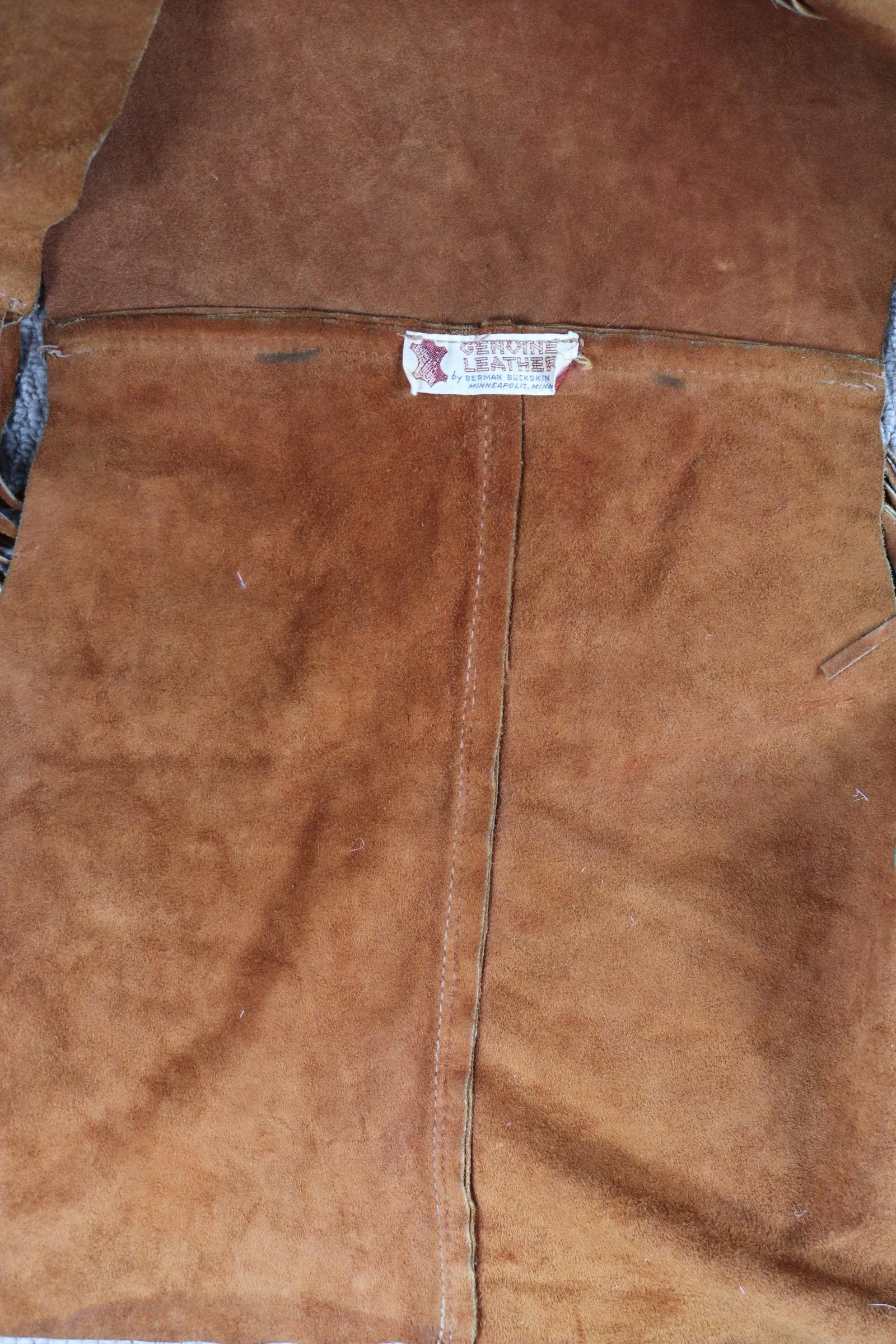Vintage 1970s suede tasseled vest - Western waistcoat - 41" chest