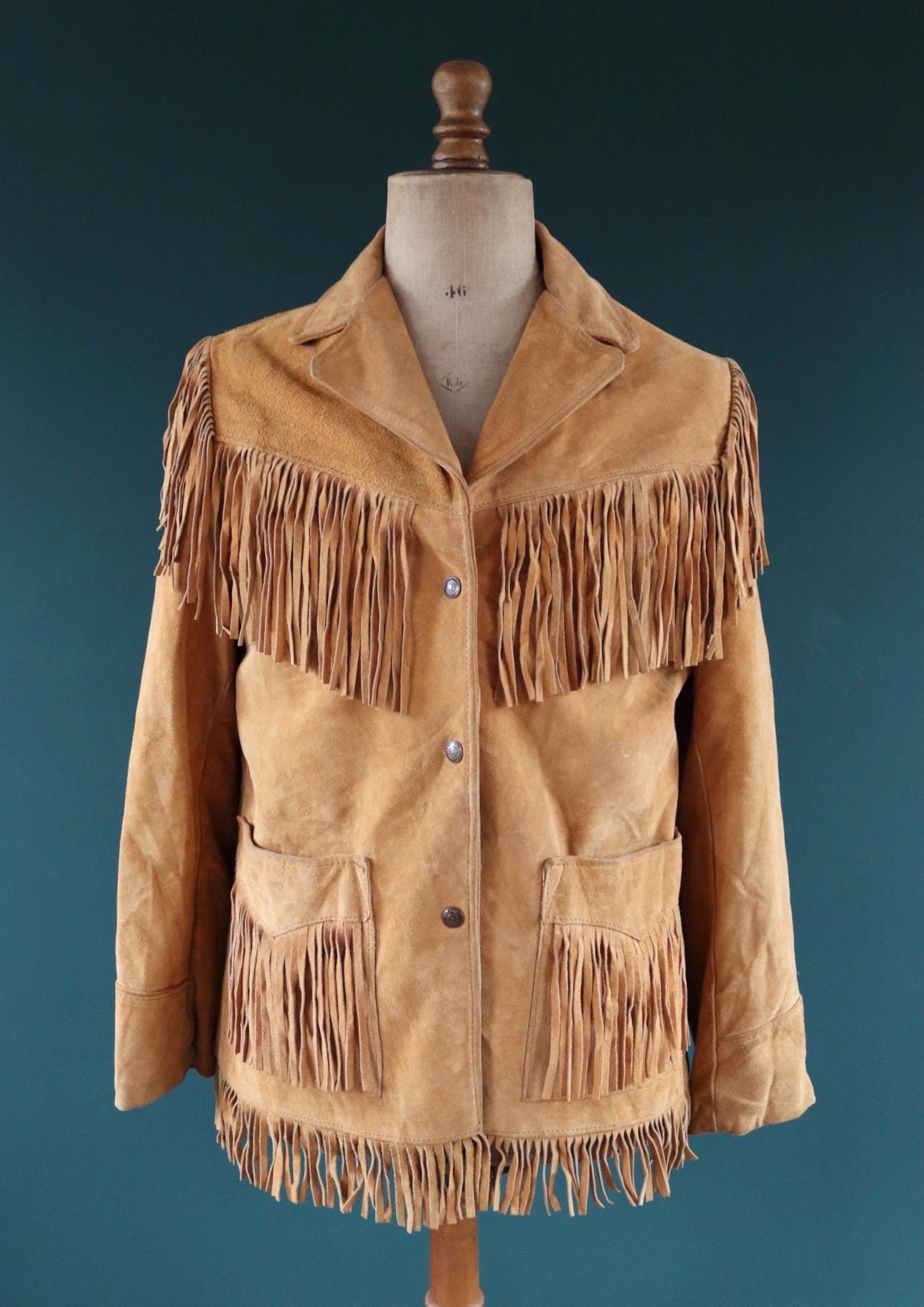 Vintage 1980s Schott Rancher suede jacket - cowgirl Western wear - Easy Rider - 41” chest