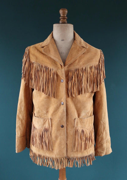 Vintage 1980s Schott Rancher suede jacket - cowgirl Western wear - Easy Rider - 41” chest