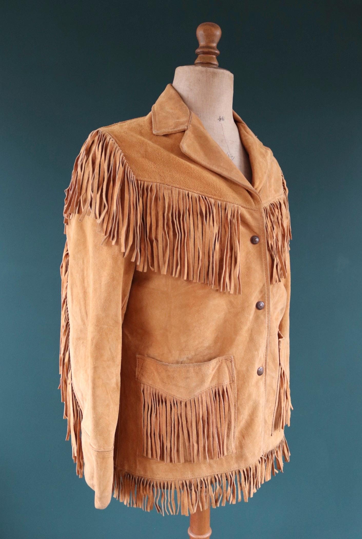 Vintage 1980s Schott Rancher suede jacket - cowgirl Western wear - Easy Rider - 41” chest