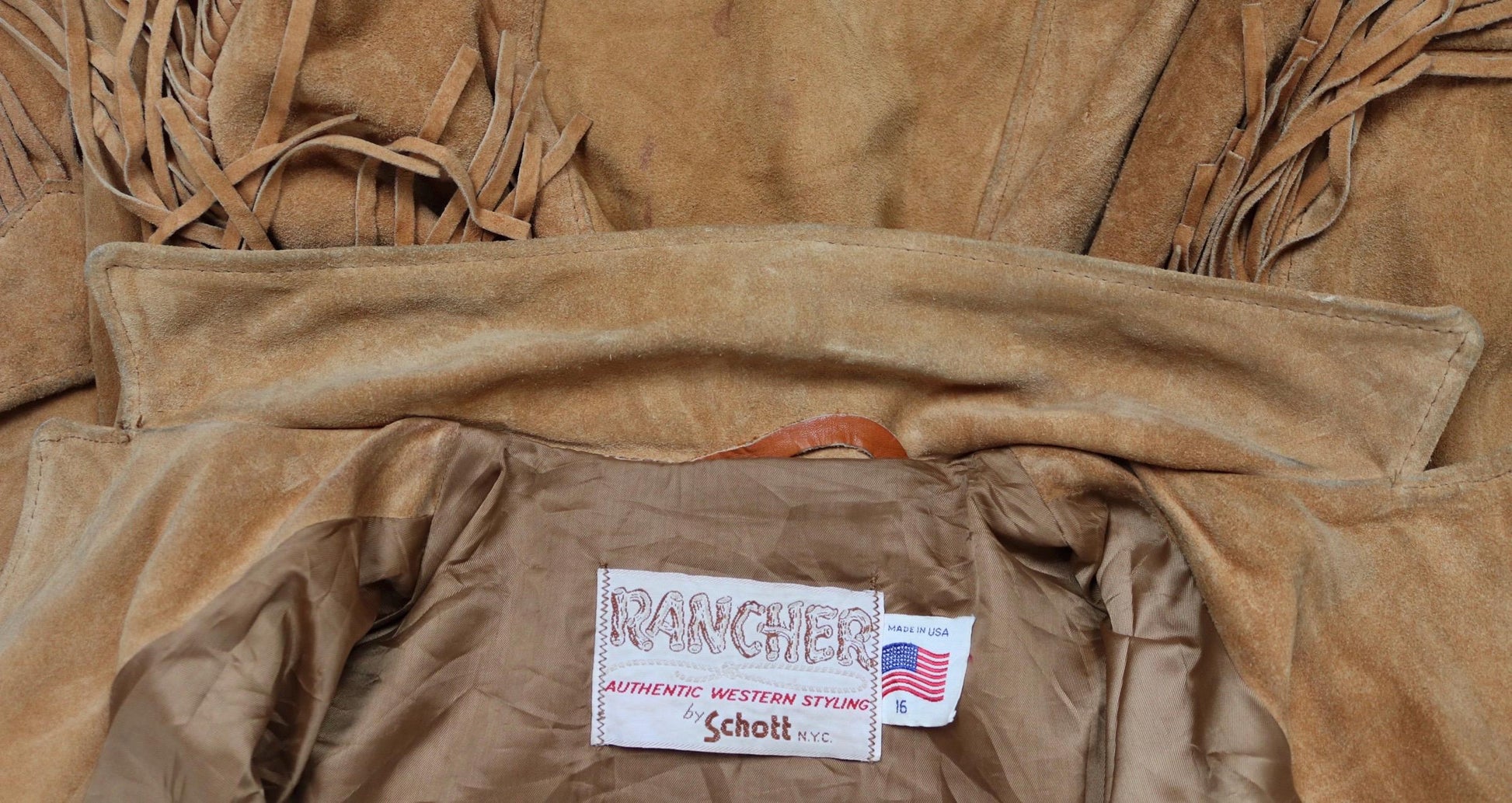 Vintage 1980s Schott Rancher suede jacket - cowgirl Western wear - Easy Rider - 41” chest