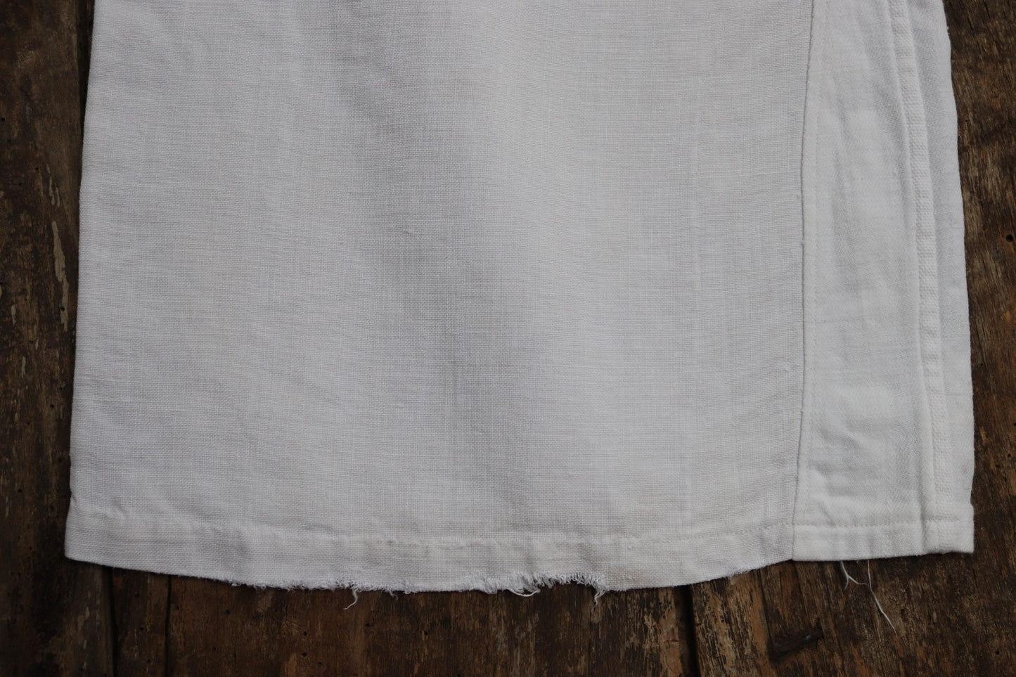 Vintage 1930s French white linen flares - Marine Nationale trousers - military pants - bell bottoms - 33” x 29”