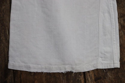 Vintage 1930s French white linen flares - Marine Nationale trousers - military pants - bell bottoms - 33” x 29”