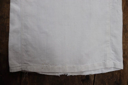 Vintage 1930s French white linen flares - Marine Nationale trousers - military pants - bell bottoms - 33” x 29”