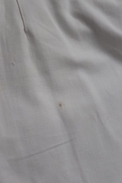 Vintage 1950s French white cotton flares - Marine Nationale trousers - military pants - bell bottoms - 30” x 31”