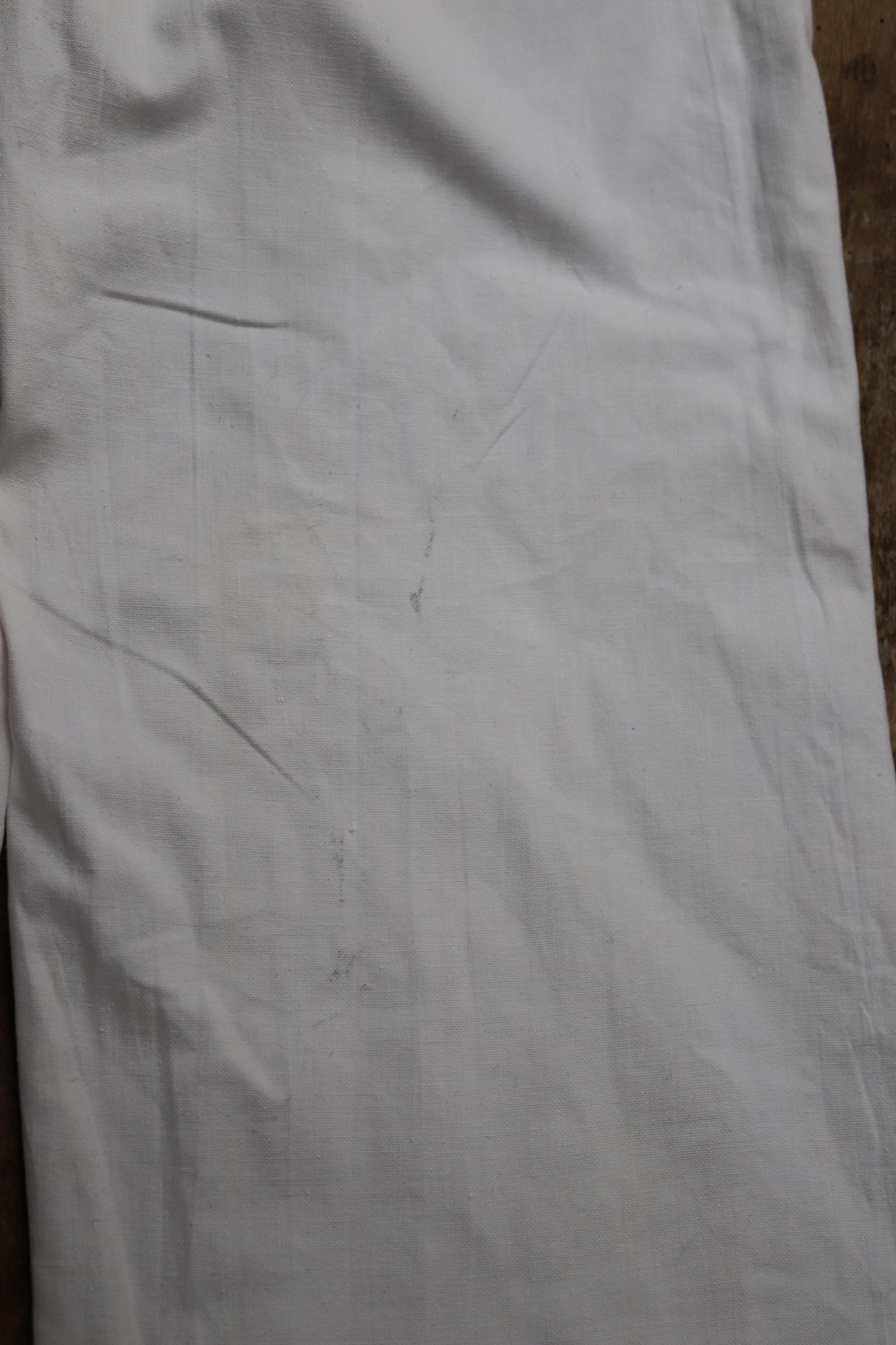 Vintage 1950s French white cotton flares - Marine Nationale trousers - military pants - bell bottoms - 30” x 31”