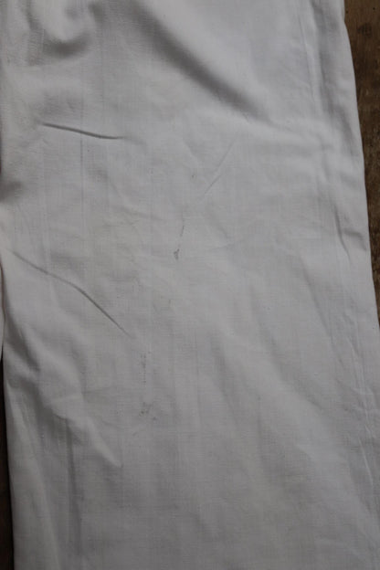 Vintage 1950s French white cotton flares - Marine Nationale trousers - military pants - bell bottoms - 30” x 31”