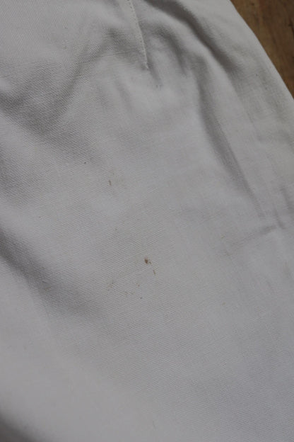 Vintage 1950s French white cotton flares - Marine Nationale trousers - military pants - bell bottoms - 30” x 31”