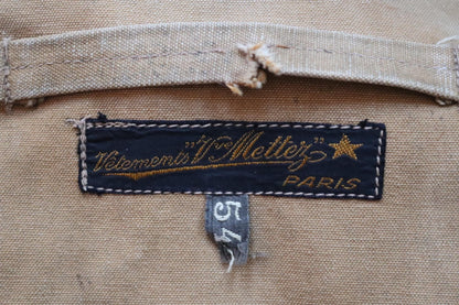 Vintage 1940s French canvas workwear jacket - chore coat - 49” chest