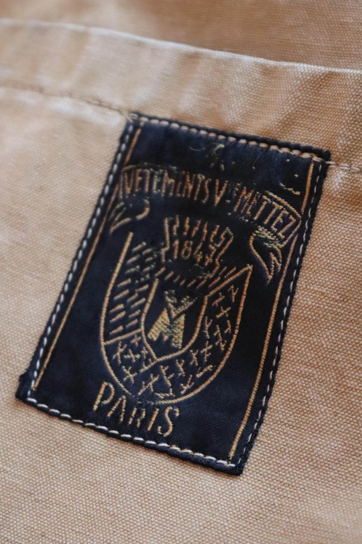 Vintage 1940s French canvas workwear jacket - chore coat - 49” chest