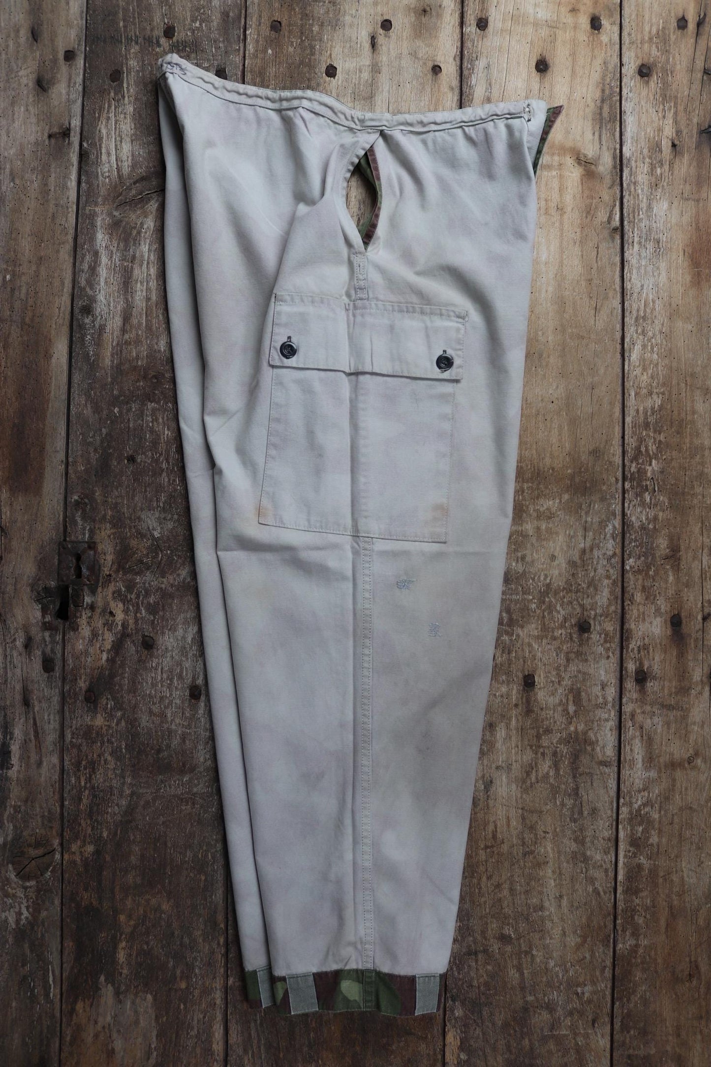 Vintage 1980s Finnish M62 camo trousers - reversible drawstring pants - 36” x 27”