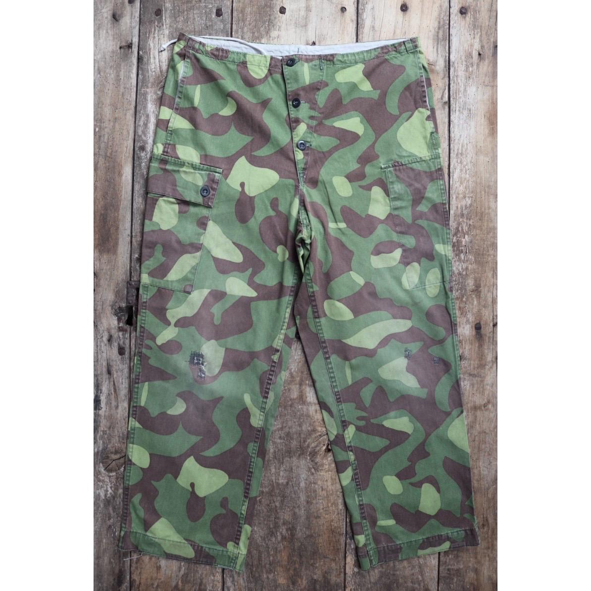 Vintage 1980s Finnish M62 camo trousers - windproof paratrooper pants - 37” x 27”