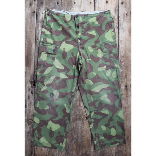 Vintage 1980s Finnish M62 camo trousers - windproof paratrooper pants - 37” x 27”