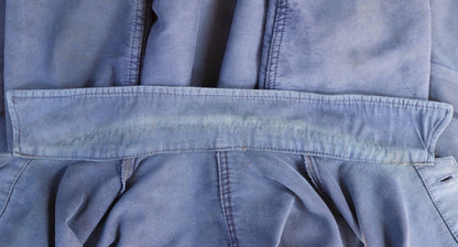 Vintage French blue moleskin workwear jacket - distressed chore coat - 47" chest