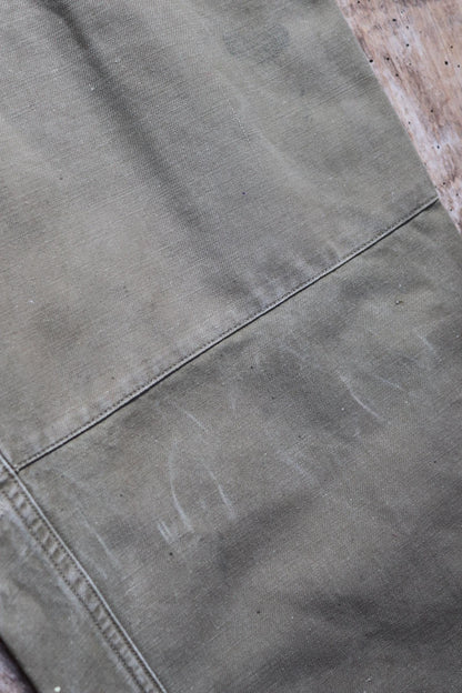 Vintage 1940s French M47 cargo pants - cotton workwear trousers - military utility - 35" x 30"