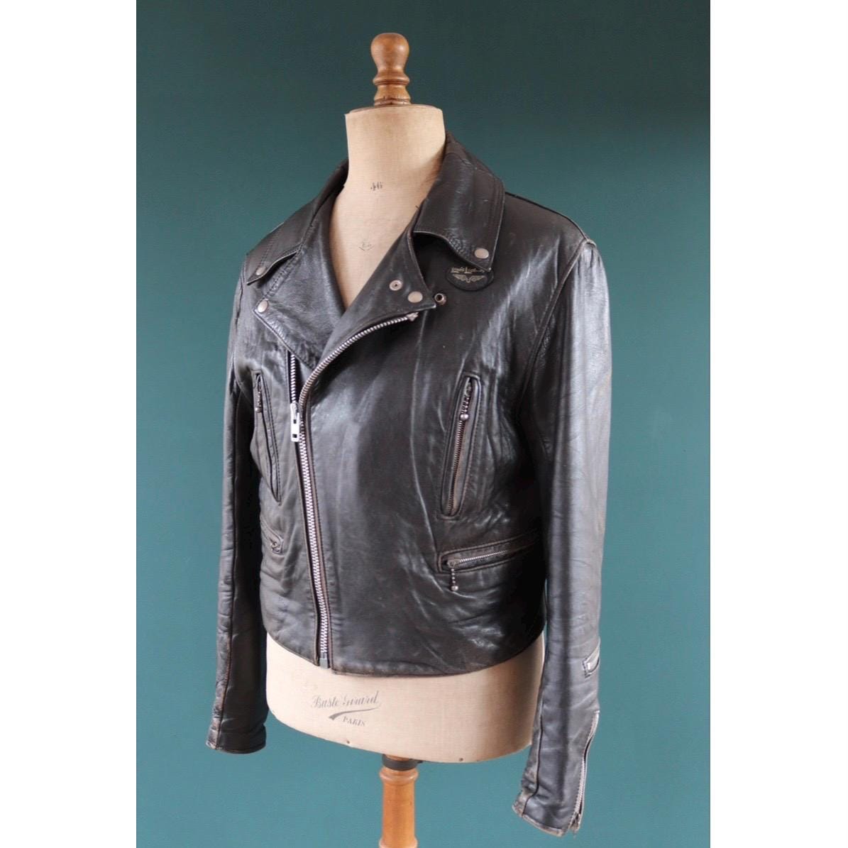 Vintage 1970s Lewis Leathers biker jacket - Lightning - Aviakit - 44" chest