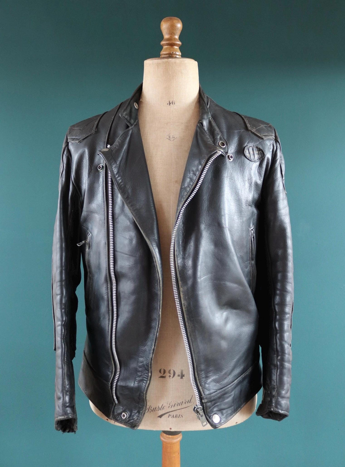 Vintage 1980s Lewis Leathers biker jacket - Super Monza - Aviakit - 40" chest