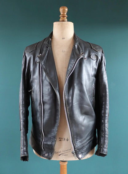 Vintage 1980s Lewis Leathers biker jacket - Super Monza - Aviakit - 40" chest