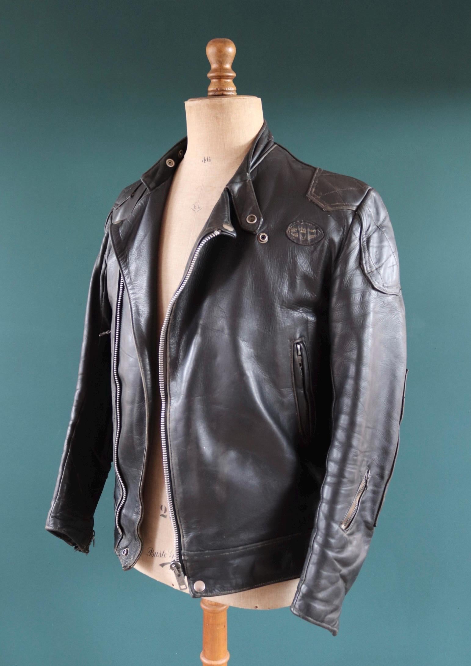 Vintage 1960s Lewis Leathers biker jacket - Super Monza - Aviakit - 40" chest
