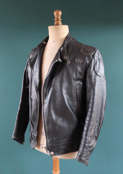 Vintage 1980s Lewis Leathers biker jacket - Super Monza - Aviakit - 40" chest